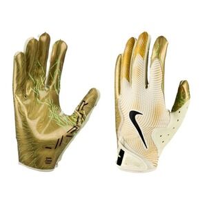 NIKE Vapor Jet 8.0 Receiver Football Gloves White Gold GID Men's Sz XL *NEW*‎